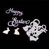 Word Happy Easter Frame Carbon Steel Cutting Dies Stencils DIY-F028-03-1