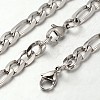 Tarnish Resistant 304 Stainless Steel Figaro Chain Necklaces and Bracelets Sets SJEW-L379-13P-2