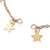 Star Brass Charm Cable Chain Link Bracelet Making AJEW-JB01150-46-2