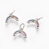 Brass Cubic Zirconia Charms ZIRC-E162-14P-2