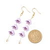 Acrylic Flower with Plastic Pearl Long Dangle Earrings EJEW-JE04941-01-4