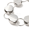 Non-Tarnish 304 Stainless Steel Flat Round Link Chain Bracelet BJEW-Q776-02C-01-3