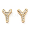 Rack Plating Brass Micro Pave Clear Cubic Zirconia Beads KK-G500-30G-Y-1
