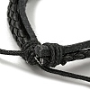 PU Leather & Waxed Triple Layer Multi-strand Bracelets BJEW-F468-06-4