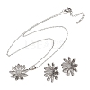 304 Stainless Steel Pendant Necklaces & Stud Earrings Set for Women SJEW-G086-01P-4