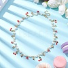 Glass Beads & Pearl Beaded Bib Necklaces NJEW-JN04633-5