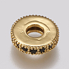 Brass Micro Pave Cubic Zirconia Bead Spacers ZIRC-K074-11A-02G-2