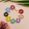 120Pcs 12 Colors Golden Plated Alloy Charms ENAM-SZ0001-64X-2