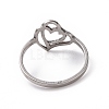 201 Stainless Steel Interlocking Double Heart Finger Ring RJEW-J051-03P-3