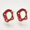 Brass Micro Pave Cubic Zirconia Stud Earring Findings KK-T054-35G-02-NF-1