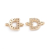 Brass Micro Pave Cubic Zirconia Letter Links ZIRC-I042-16G-D-2
