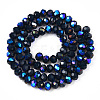 Electroplate Opaque Solid Color Glass Beads Strands EGLA-A034-P6mm-L22-2