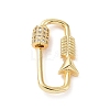Brass Micro Pave Clear Cubic Zirconia Keychain Clasps ZIRC-TAC0005-02B-G-1