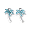 Alloy Aquamarine Rhinestone Pendants PALLOY-E775-19P-1