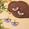 1 Pairs Acrylic Fan Dangle Earrings EJEW-TADJ0001-01-7