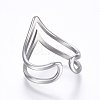 Tarnish Resistant Hollow 304 Stainless Steel Cuff Finger Rings RJEW-H126-46P-16mm-3