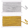 Fingerinspire 2 Crads 2 Colors Sparkle Wave Pattern Metallic Polyester Ribbon OCOR-FG0001-38-1