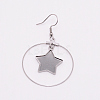 Stainless Steel Dangle Earrings LS-STAS-WH0015-37P-1