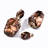 Assembled Synthetic Bronzite and Imperial Jasper Openable Perfume Bottle Pendants G-S366-058G-3
