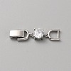 Extender Clasps Brass Cubic Zirconia Fold Over Extension Clasps Golden and Platinum Watch Band Extension Clasps  KK-WH20004-02B-P-1
