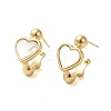 Shell Heart Stud Earrings EJEW-K287-01G-B-2