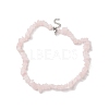 Natural Rose Quartz Chip Beaded Necklaces with 304 Stainless Steel Lobster Claw Clasp & Chain Extender NJEW-JN04225-01-1