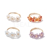 4Pcs Natural Gemstone Rings RJEW-TA00198-2