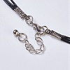 Waxed Cord Tiered Necklace NJEW-P185-A05-3