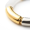 Chunky Curved Tube Beads Stretch Bracelet BJEW-JB06683-02-4