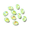 Mocha Fluorescent Style Glass Rhinestone Cabochons X-GGLA-M005-01A-214MK-1