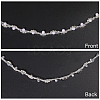 1 Yard Brass Crystal Rhinestone Cup Chain with Imitation Pearl OCOR-GL0001-08B-4