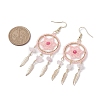 304 Stainless Steel with Glass Dangle with Natural Agate Stud Earring EJEW-MZ00185-01-3