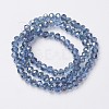 Electroplate Transparent Glass Beads Strands X-EGLA-A034-T4mm-S09-2