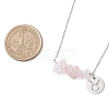 Natural Rose Quartz Chip & Constellation Pendant Necklaces NJEW-JN05084-02-3