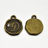 Antique Bronze Plated Alloy Rhinestone Charms ALRI-J152-D-NF-1