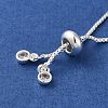 Rack Plating Adjustable Brass Box Chain Slider Bracelet Making LS-KK-M285-03S-3