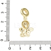 Brass Micro Pave Clear Cubic Zirconia Sea Animal European Dangle Charms LS-KK-B159-04G-01-3