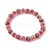 4Pcs 4 Colors Evil Eye Handmade Lampwork & Electroplated Glass Stretch Bracelet Sets BJEW-TA00520-3
