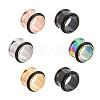 12Pcs 6 Colors 316 Surgical Stainless Steel Screw Ear Gauges Flesh Tunnels Plugs STAS-YW0001-16B-5