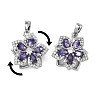 Brass Micro Pave Cubic Zirconia Rotatable Pendants KK-A287-11A-P-1