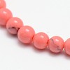 Synthetic Turquoise Smooth Round Beads Strands G-L146-8mm-03-1