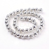 Electroplated Natural Lava Rock Bead Strands G-E429-01-8mm-2