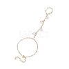 Electroplate Glass Butterfly Charms Finger Ring Bracelet for Women BJEW-JB11770-2