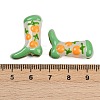 Boot Baking Paint Glass Enamel  Beads LAMP-C020-02H-4