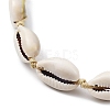 Natural Shell Braided Bead Anklet with Synthetic Turquoise Beads AJEW-AN00561-01-2