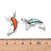 Alloy and Dyed Natural Paua Shell Pendants PALLOY-T093-07M-3