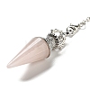 Natural Rose Quartz Pointed Dowsing Pendulums AJEW-P113-01P-03-3