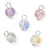 Baking Paint Glass Beads Charms PALLOY-JF03132-02-1