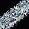 Electroplate Transparent Glass Beads Strands EGLA-N002-18A-B01-6