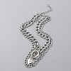 Alloy Heart Pendant Double Layer Necklace for Women NJEW-WH0022-09C-3